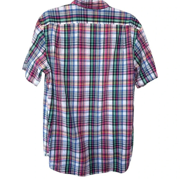 Cremieux Classics Men's Woven 100% Cotton Summer Plaid Button Down Size Medium - Picture 6 of 7